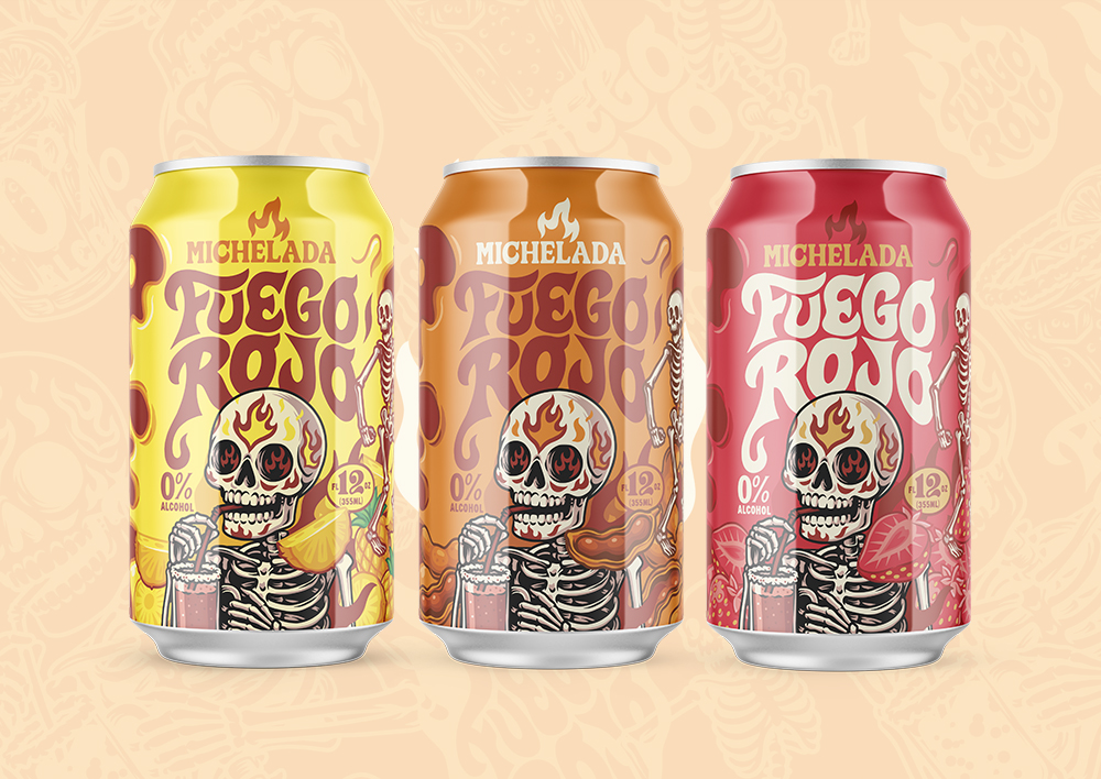 Michelada Packaging Design portfolio image by BEARHAND Design